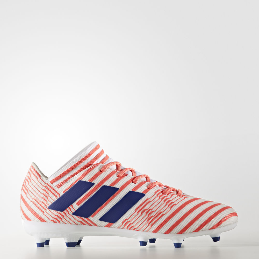 Adidas Nemeziz 17.3 Firm Ground - ποδοσφαιρικα παπουτσια γυναικεια - Ασπρα/Κοραλι,Μέγεθος: EU 36 – 5